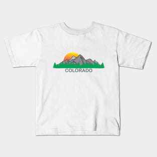 Colorado Mountains and Sun Kids T-Shirt